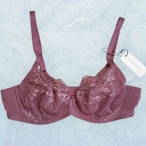NWT Understance 36C Elegant Lace Underwire Bra in Dusty Pink Rose